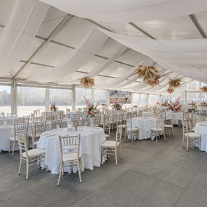 Grand tent for corporate events at ICONA Diamond Beach